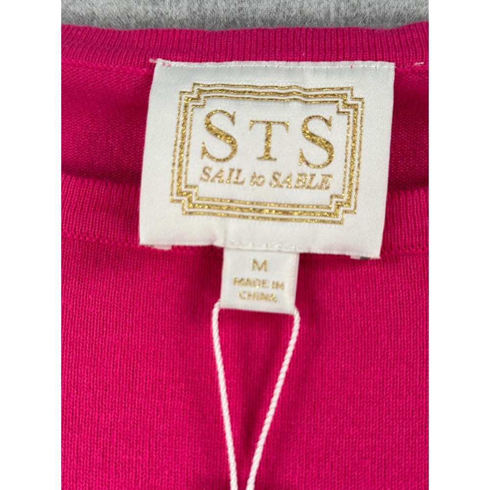 Sail to Sable STS Pink Long Sleeve Flounce Hem Sweater Dress NMR1813 Womens Sz M - Picture 2 of 8
